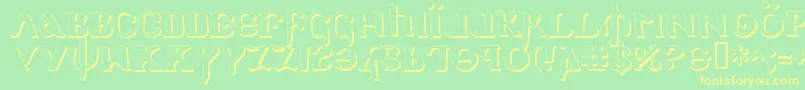 フォントHolyv2s – 黄色の文字が緑の背景にあります