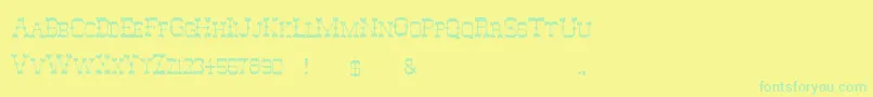 Fonte GhostOfTheWildWest – fontes verdes em um fundo amarelo