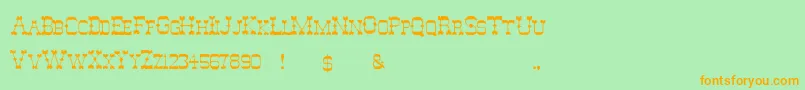 GhostOfTheWildWest-Schriftart – Orangefarbene Schriften auf grünem Hintergrund