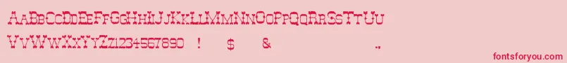 GhostOfTheWildWest-Schriftart – Rote Schriften auf rosa Hintergrund