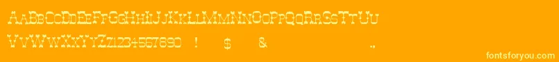 GhostOfTheWildWest-fontti – keltaiset fontit oranssilla taustalla
