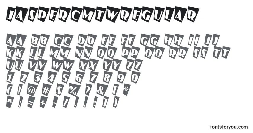 Czcionka JaspercmtwRegular – alfabet, cyfry, specjalne znaki