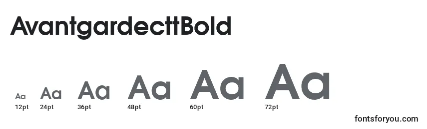 Размеры шрифта AvantgardecttBold