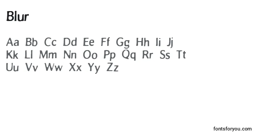 Fuente Blur - alfabeto, números, caracteres especiales