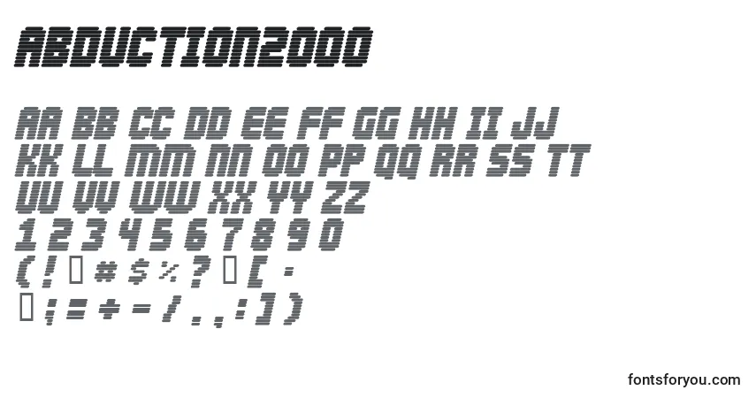 A fonte Abduction2000 – alfabeto, números, caracteres especiais