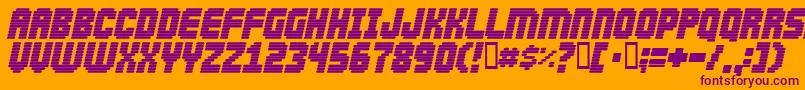 Abduction2000 Font – Purple Fonts on Orange Background