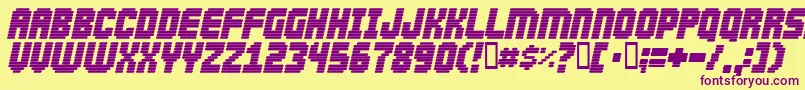 Abduction2000 Font – Purple Fonts on Yellow Background