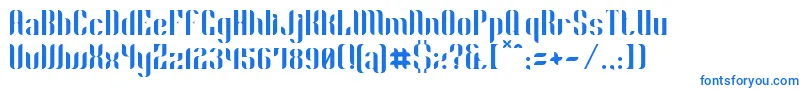 フォントPhyllon – 白い背景に青い文字