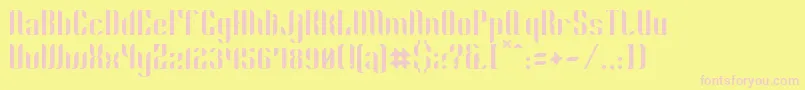 Phyllon-Schriftart – Rosa Schriften auf gelbem Hintergrund