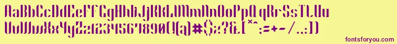 Phyllon-fontti – violetit fontit keltaisella taustalla