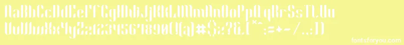 Phyllon-Schriftart – Weiße Schriften auf gelbem Hintergrund
