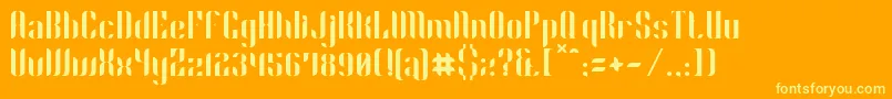 フォントPhyllon – オレンジの背景に黄色の文字