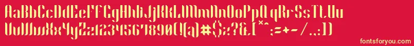 Phyllon-Schriftart – Gelbe Schriften auf rotem Hintergrund