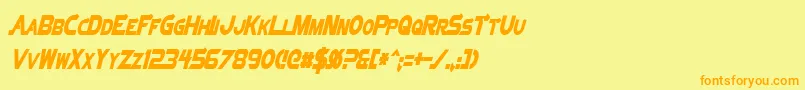 VectorSigmaCondensedItalic Font – Orange Fonts on Yellow Background