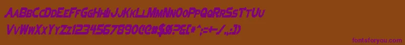 VectorSigmaCondensedItalic Font – Purple Fonts on Brown Background
