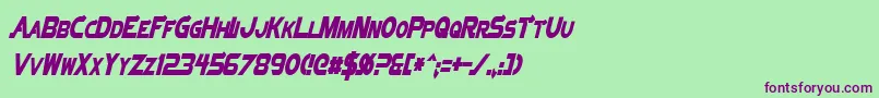 VectorSigmaCondensedItalic Font – Purple Fonts on Green Background
