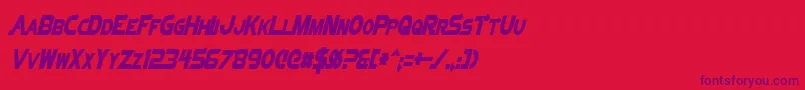 Шрифт VectorSigmaCondensedItalic – фиолетовые шрифты на красном фоне
