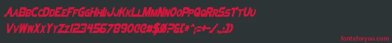 Czcionka VectorSigmaCondensedItalic – czerwone czcionki na czarnym tle
