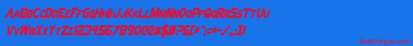 VectorSigmaCondensedItalic Font – Red Fonts on Blue Background