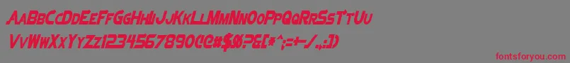 VectorSigmaCondensedItalic Font – Red Fonts on Gray Background