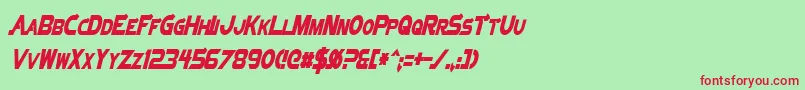 VectorSigmaCondensedItalic Font – Red Fonts on Green Background