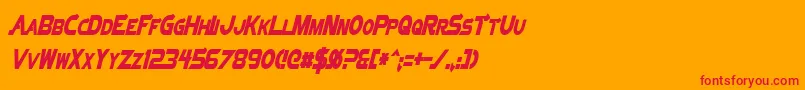 VectorSigmaCondensedItalic Font – Red Fonts on Orange Background