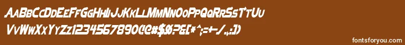 フォントVectorSigmaCondensedItalic – 茶色の背景に白い文字