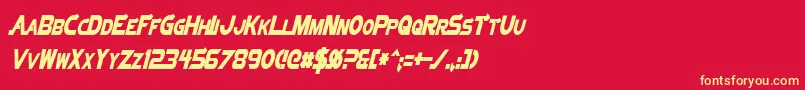 フォントVectorSigmaCondensedItalic – 黄色の文字、赤い背景