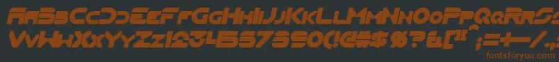 FlynnBoldItalic-fontti – ruskeat fontit mustalla taustalla