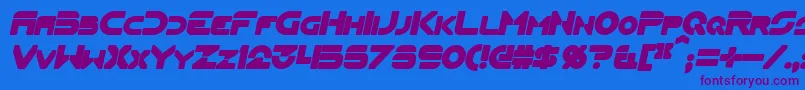 FlynnBoldItalic Font – Purple Fonts on Blue Background