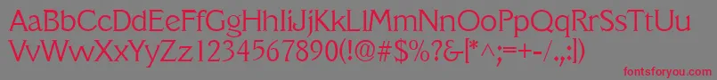 VeracruzlhRegular-Schriftart – Rote Schriften auf grauem Hintergrund