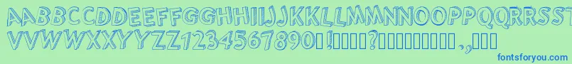 Pwshaded Font – Blue Fonts on Green Background