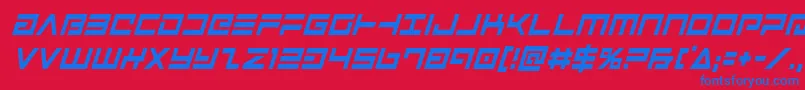 フォントAvengercondital – 赤い背景に青い文字