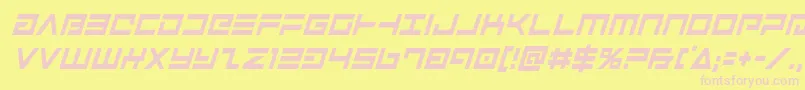 Avengercondital-fontti – vaaleanpunaiset fontit keltaisella taustalla