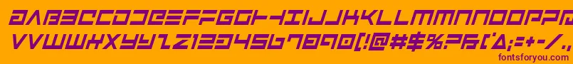 Avengercondital Font – Purple Fonts on Orange Background