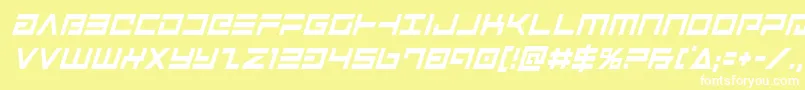 フォントAvengercondital – 黄色い背景に白い文字