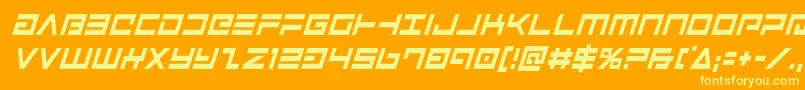 Avengercondital Font – Yellow Fonts on Orange Background