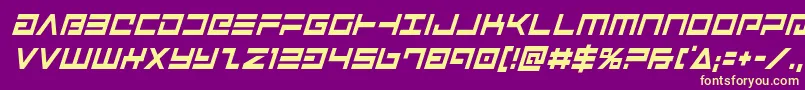 Avengercondital Font – Yellow Fonts on Purple Background