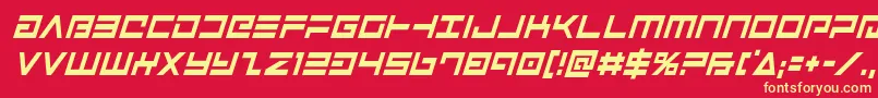 Avengercondital Font – Yellow Fonts on Red Background