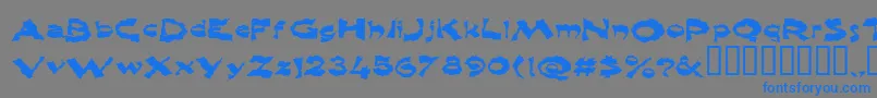 フォントShlophappy – 灰色の背景に青い文字