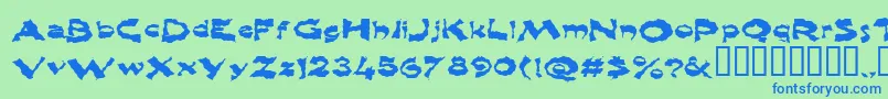 Shlophappy Font – Blue Fonts on Green Background