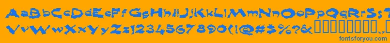 Shlophappy Font – Blue Fonts on Orange Background