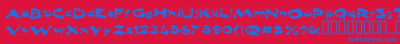 Shlophappy Font – Blue Fonts on Red Background