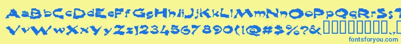 Shlophappy Font – Blue Fonts on Yellow Background