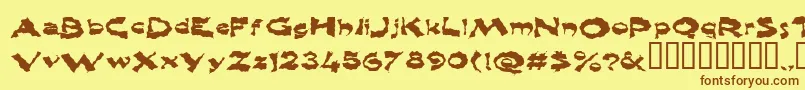 Shlophappy Font – Brown Fonts on Yellow Background
