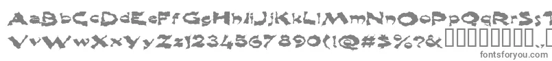 Shlophappy-fontti – harmaat kirjasimet valkoisella taustalla