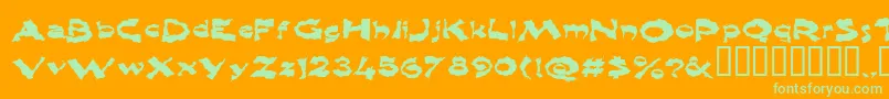 Шрифт Shlophappy – зелёные шрифты на оранжевом фоне