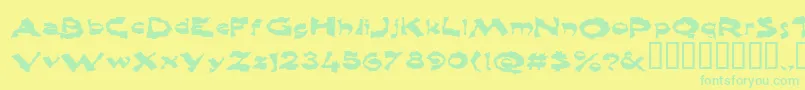 Shlophappy Font – Green Fonts on Yellow Background