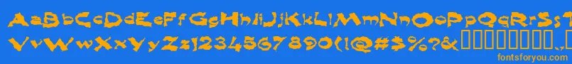 Shlophappy Font – Orange Fonts on Blue Background