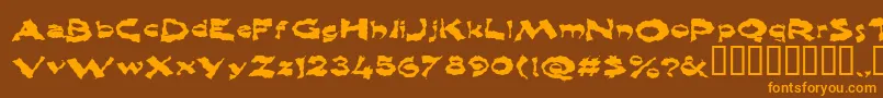 Shlophappy Font – Orange Fonts on Brown Background